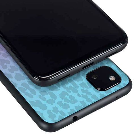 Cheetah Print Purple and Blue Google Pixel 4a Skin